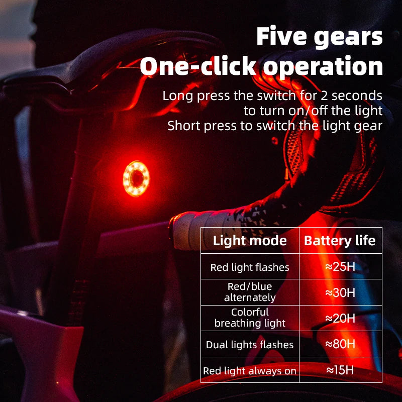 ROCKBROS Q1MAX Smart Brake Sensing Rear Bike Light