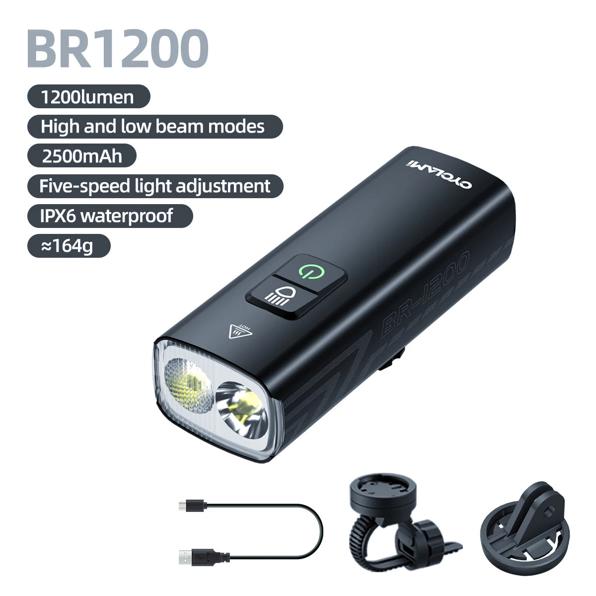 CYCLAMI BR1200 / BR2000 Rechargeable Bike Front Light
