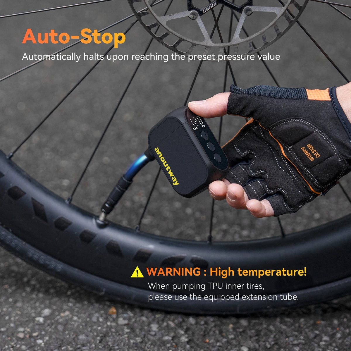 Anoutway AT1 Pro Mini Electric Bike Pump – 120 PSI