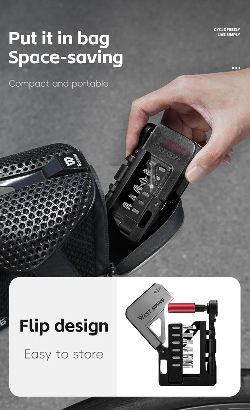 WEST BIKING Compact Bicycle Ratchet Tool Kit