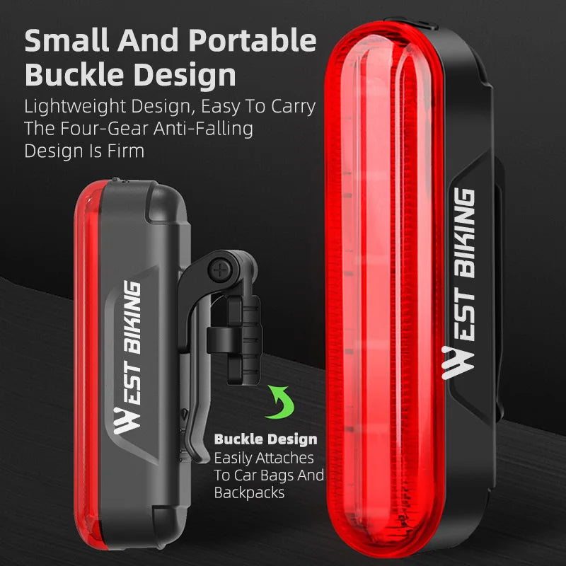 WEST BIKING LD80 Rear Bike Light – Laser & Smart Brake Sensor Options