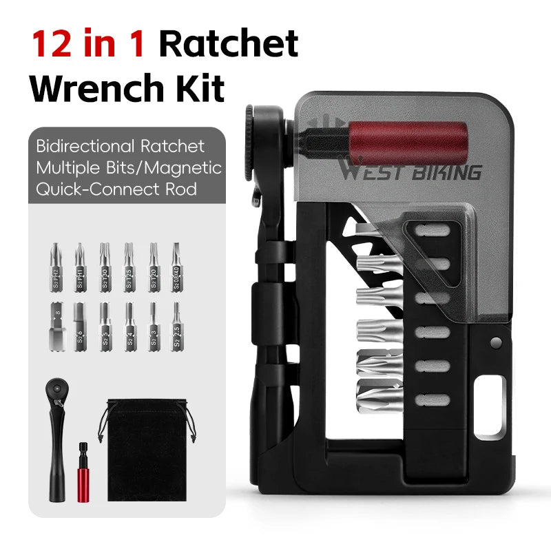 WEST BIKING Compact Bicycle Ratchet Tool Kit