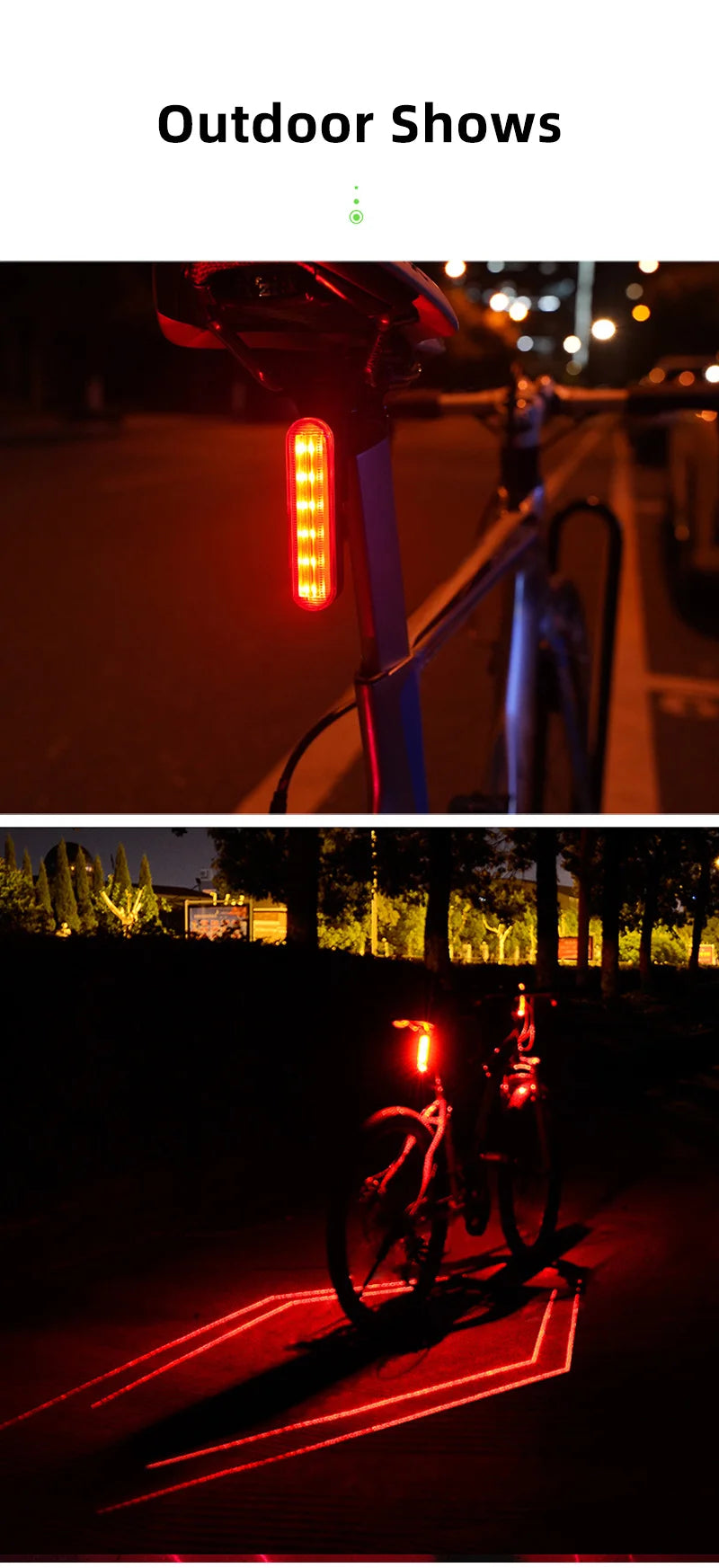 WEST BIKING LD80 Rear Bike Light – Laser & Smart Brake Sensor Options