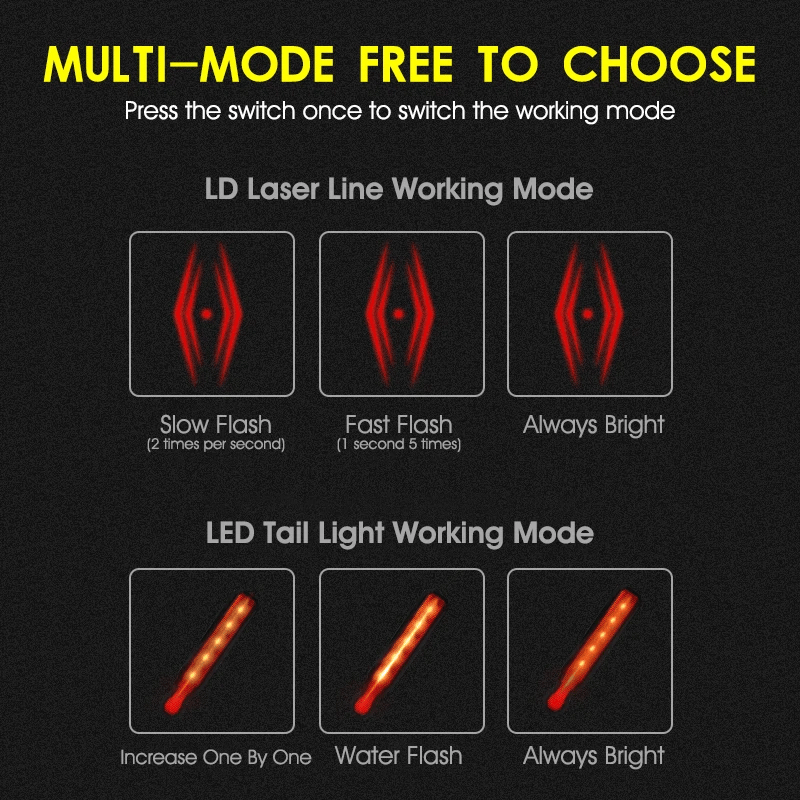 Laser Safety Rear Bike Light