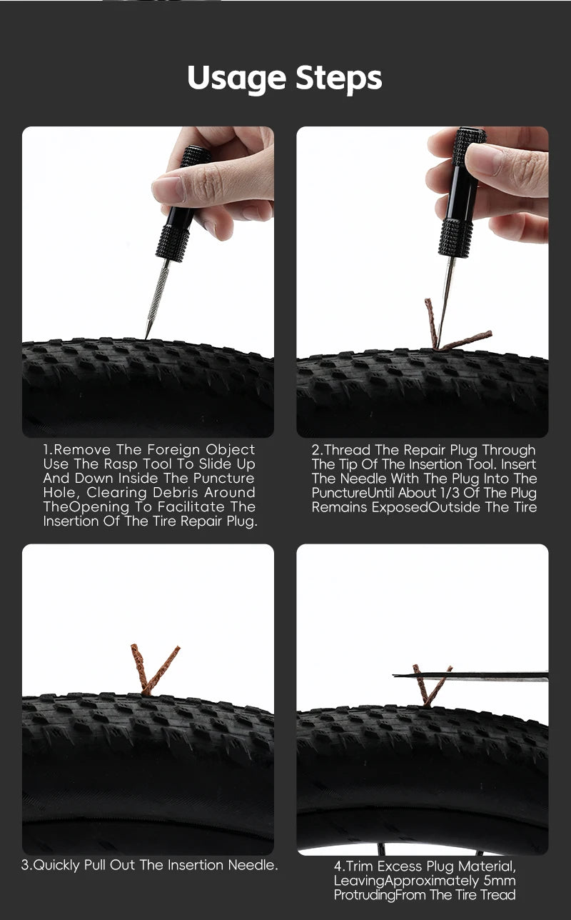 WEST BIKING Compact Ratchet & Tubeless Tyre Repair Kit