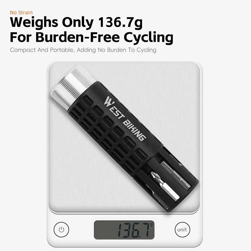 WEST BIKING Compact Ratchet & Tubeless Tyre Repair Kit