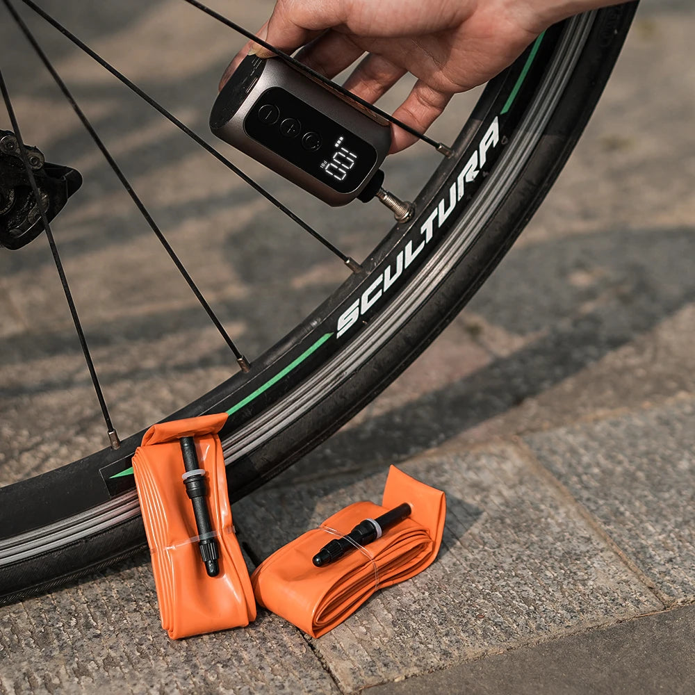 BSCOBBER A5 Mini Electric Bike Pump + 2 TPU Tubes – 100 PSI