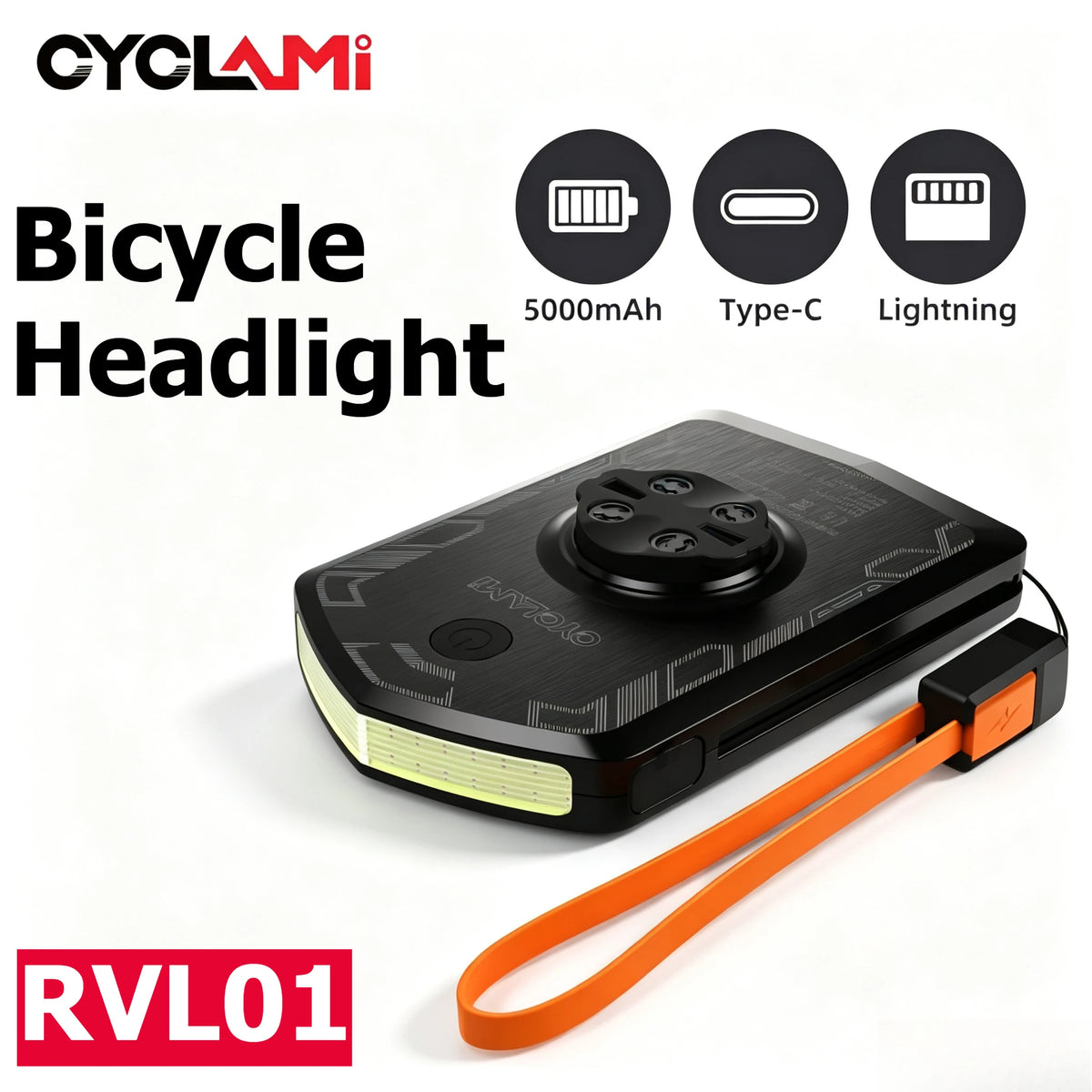 CYCLAMI RVL01 120LM Bike Safety Light & 5000mAh Power Bank